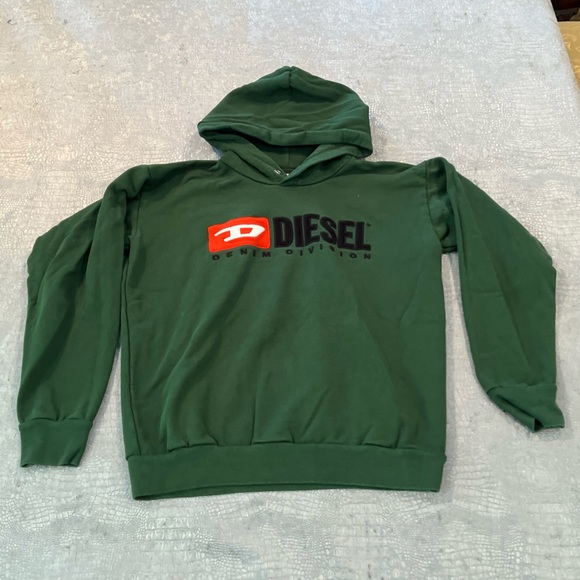 DIESEL***Green Hooded Sweatshirt***Size 14Y - Picture 3 of 5